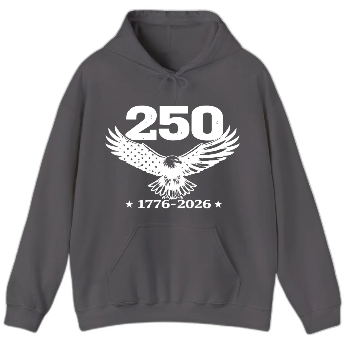 America 250th Anniversary Eagle Design Hoodie in Charcoal